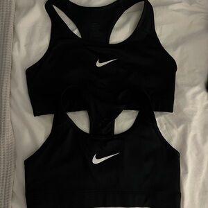 2 Nike black sports bras size medium
